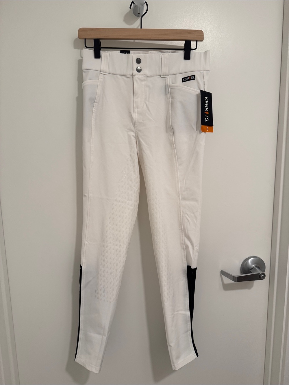 Kerrits White Skinny Riding Pants with Black Panels